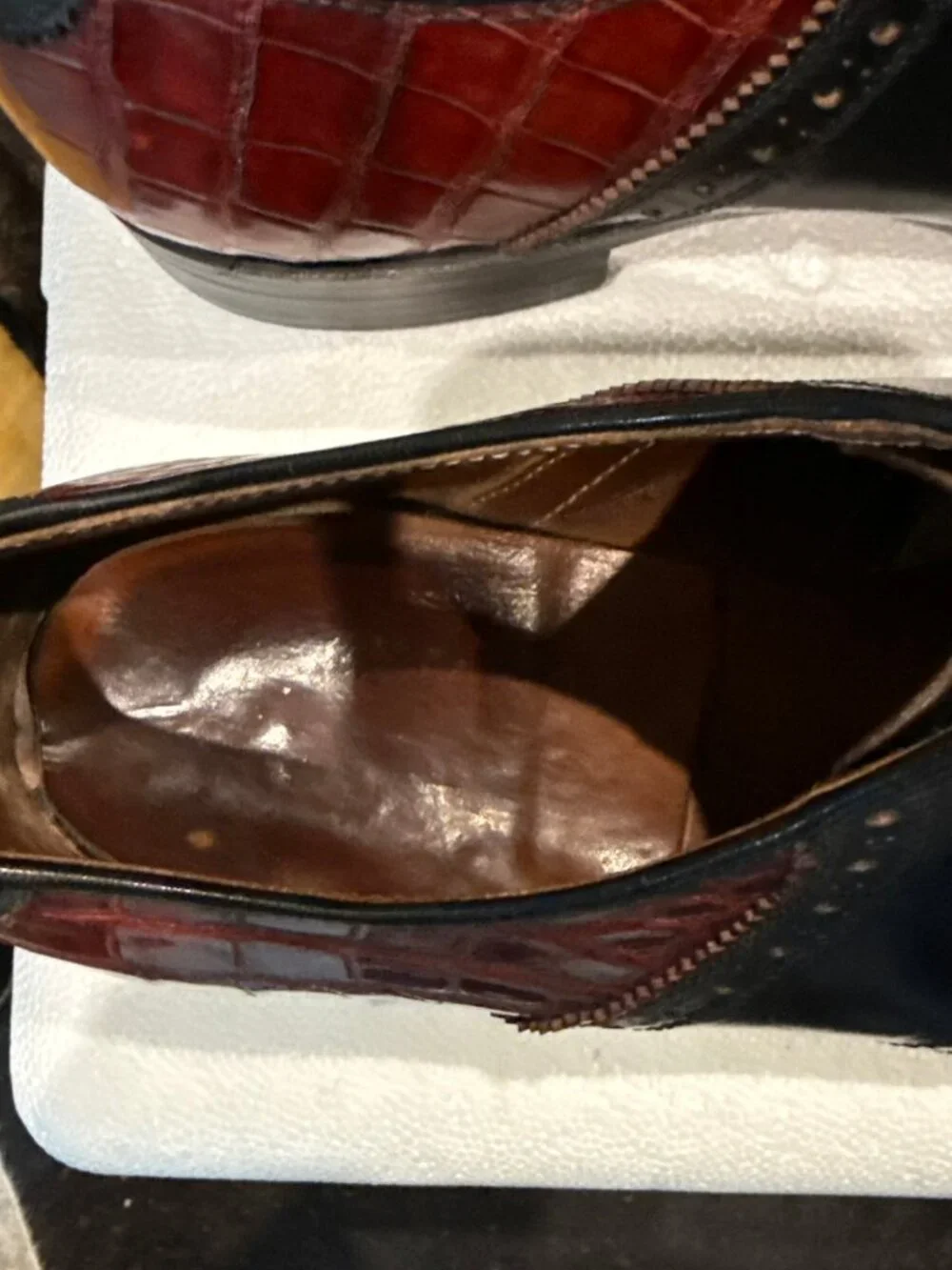 Men's Vintage Bespoke Lee Kee Alligator Saddle Shoes